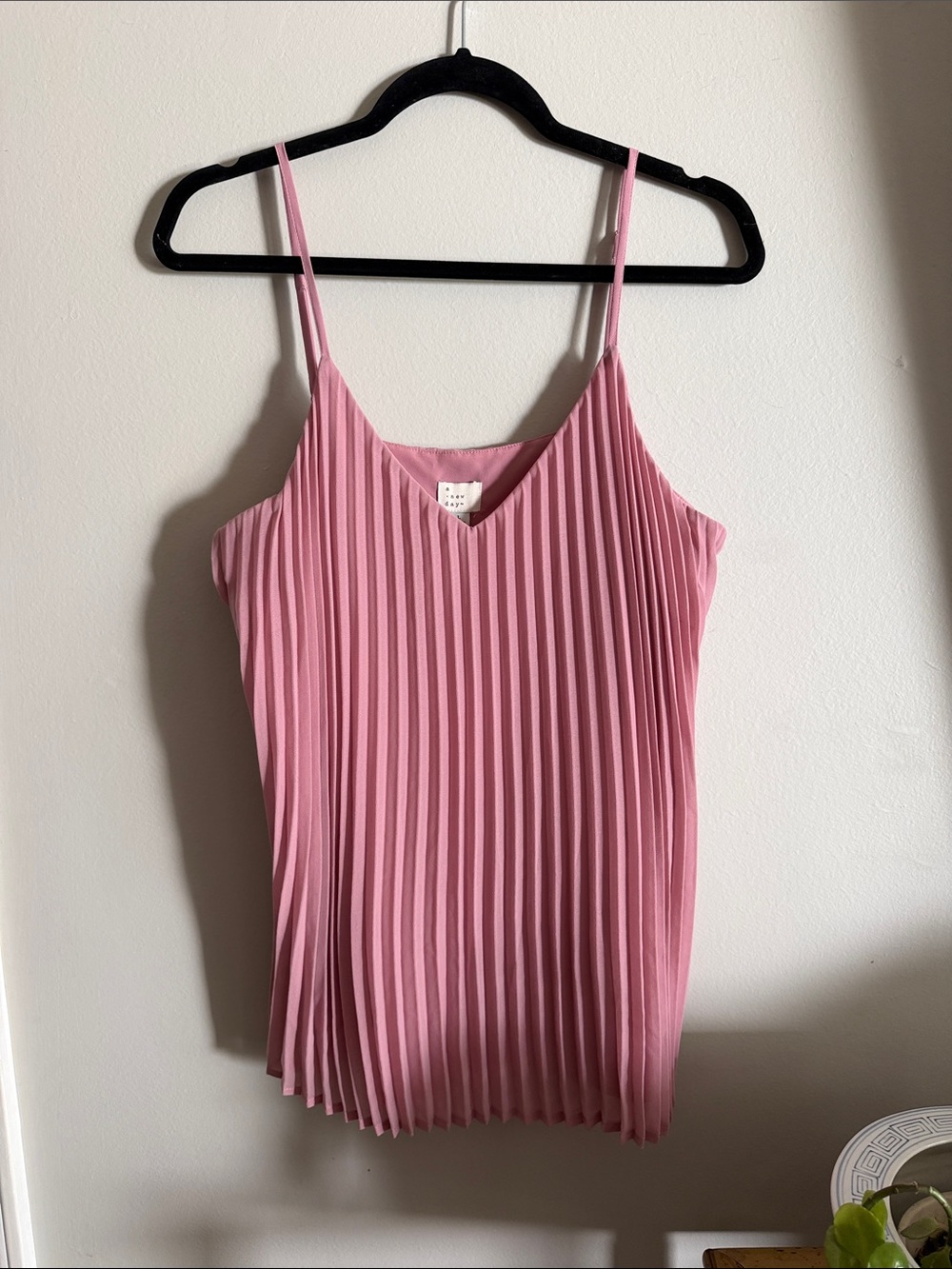 a new day Pink Pleated Spaghetti Strap Camisole